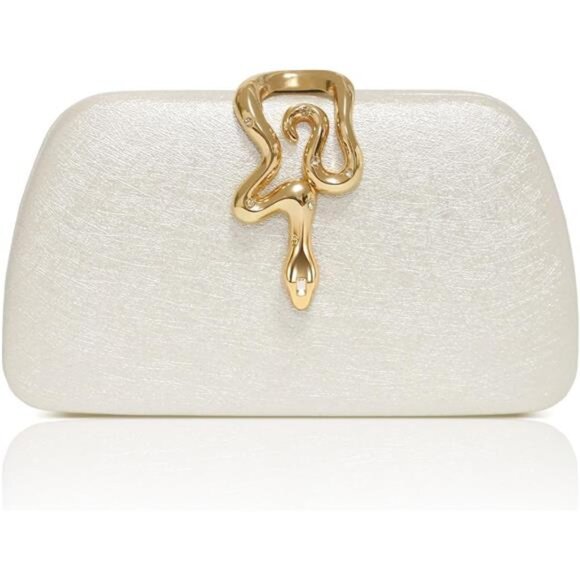 Glitter Clutch Purses for Women Evening Handbags with Snake Closure for Party - Picture 1 of 7